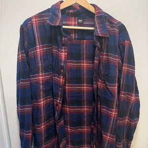 Uniqlo Red and Navy Plaid Shirt